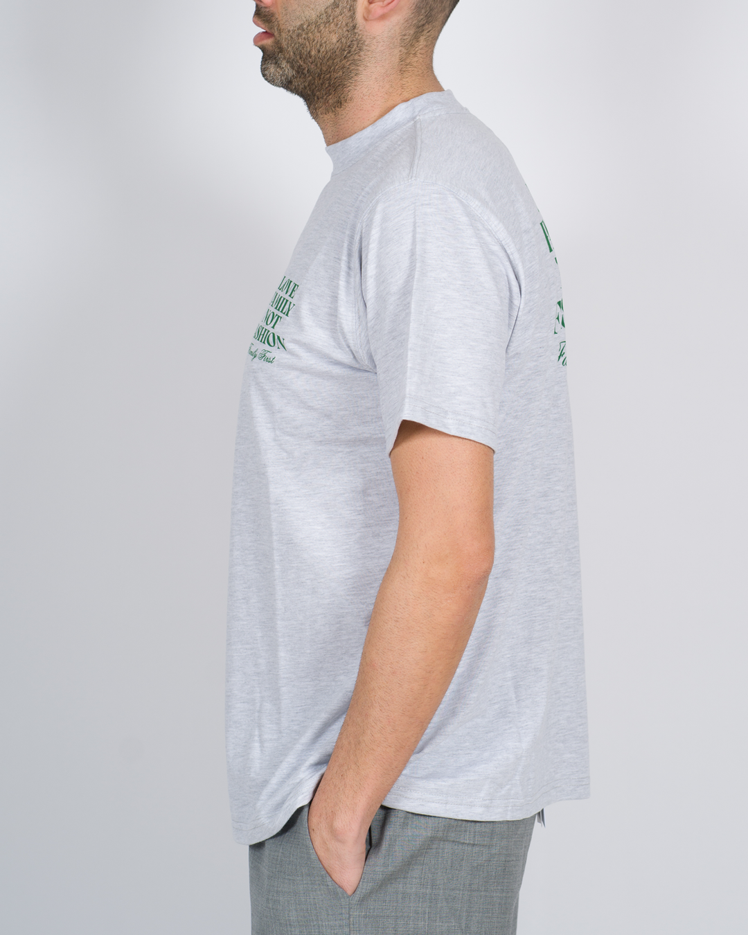 T-shirt Family First bianca grigio 
