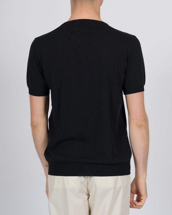 T-shirt crepe di cotone nera 
