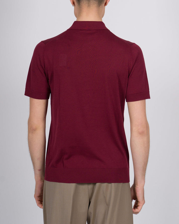 Polo Uomo Tre Bottoni e Mezza Manica bordeaux 