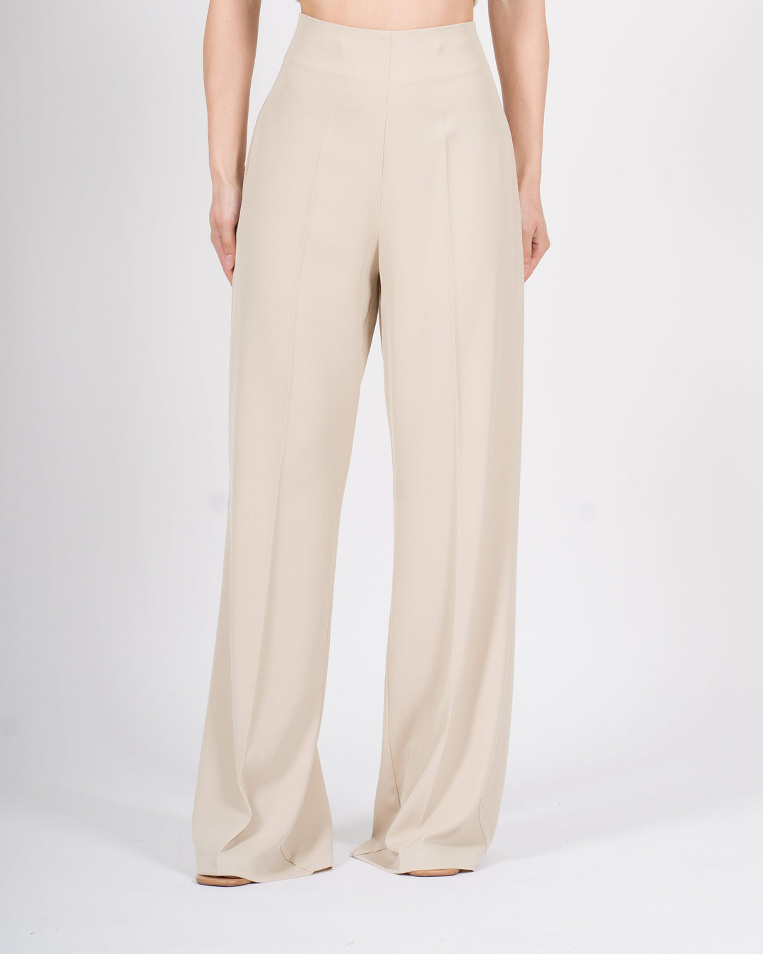 Pantalone Silence Beige Modello Palazzo 