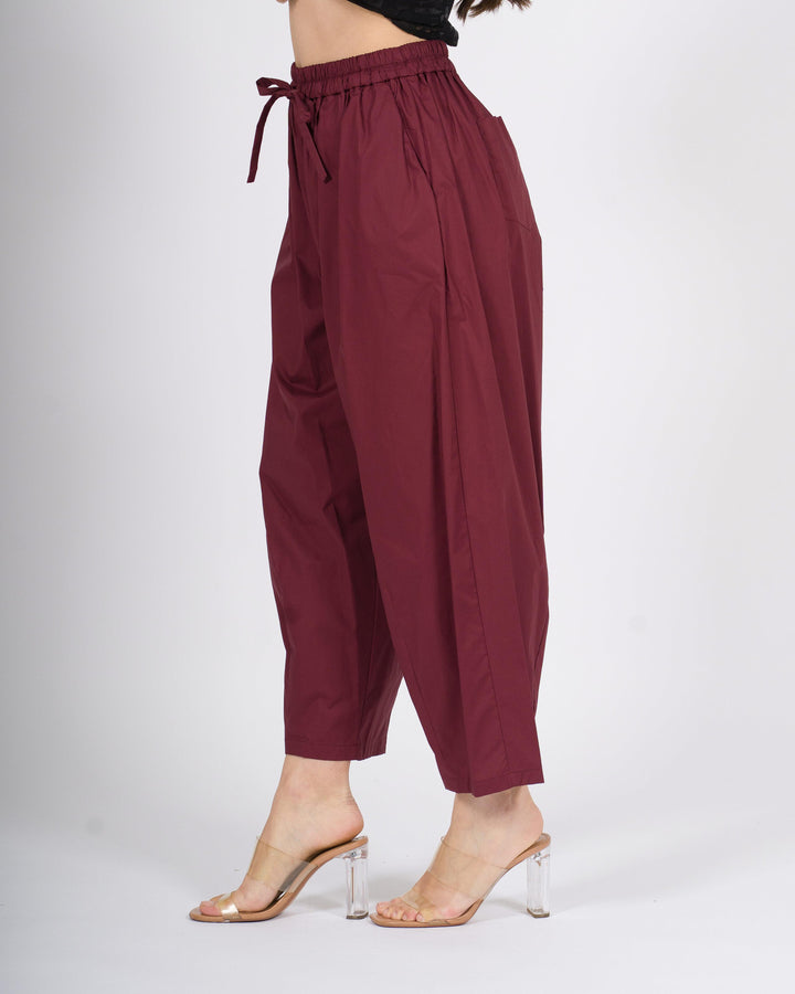 Pantalone meimeij vino ballon in popeline 100% cotone 