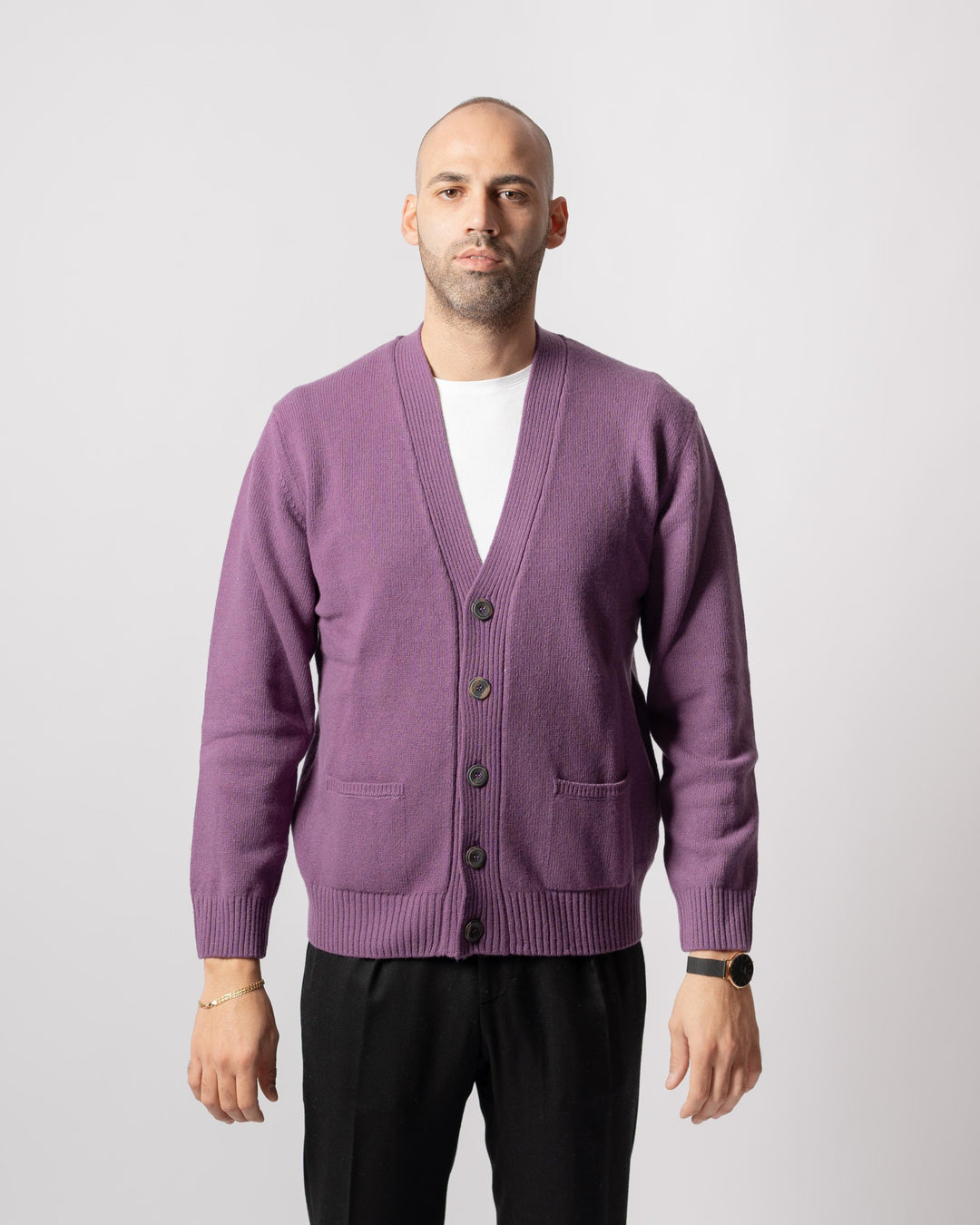 Cardigan Bottoni Viola 