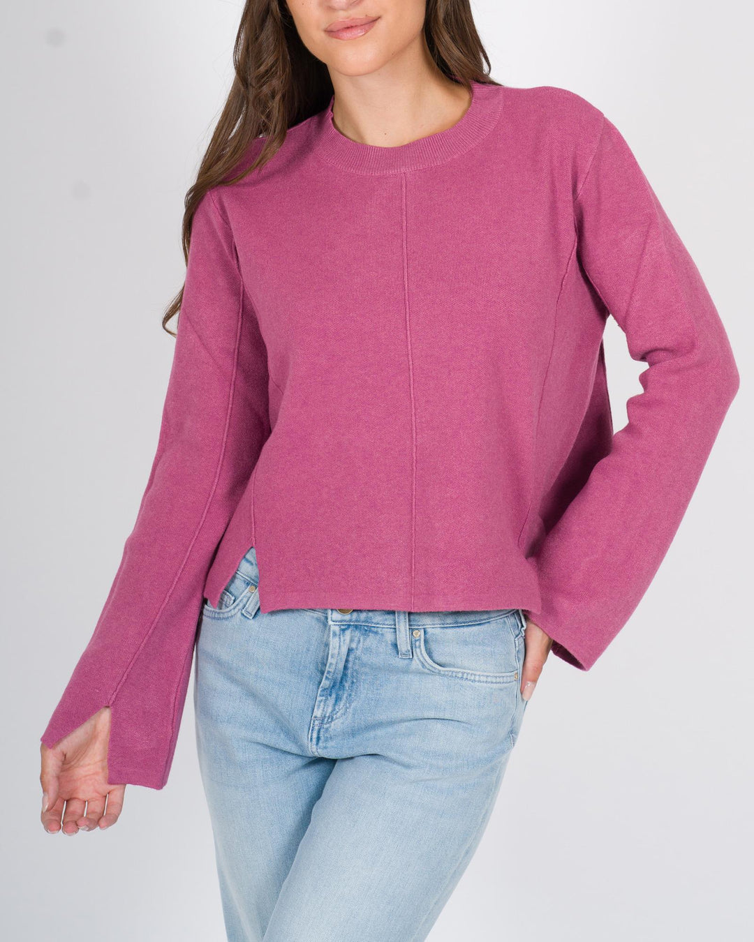 Maglia tagli polsi rosa 