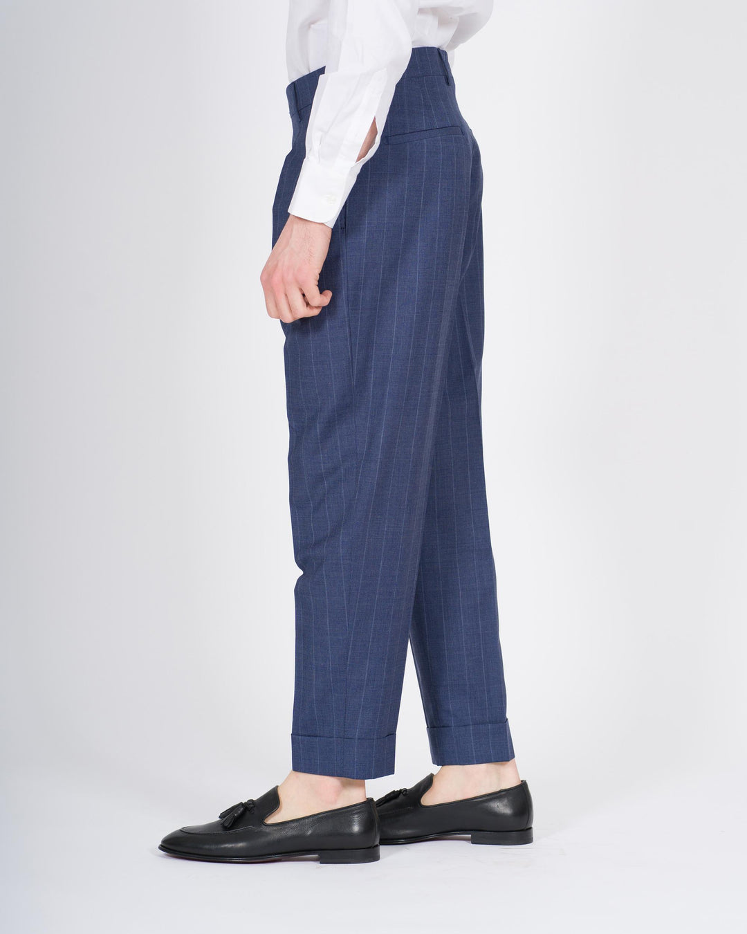 Pantalone Chiaia Gessato Indaco 