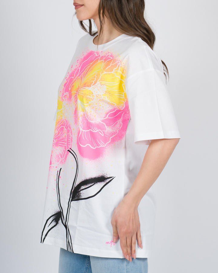 T-shirt MYFO linea over fuxia 
