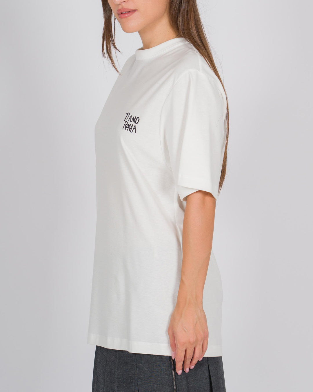 T-shirt over con stampa "Ti Amo Roma" 