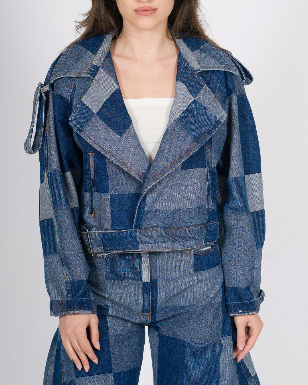Chiodo Silence in Denim Patchwork 