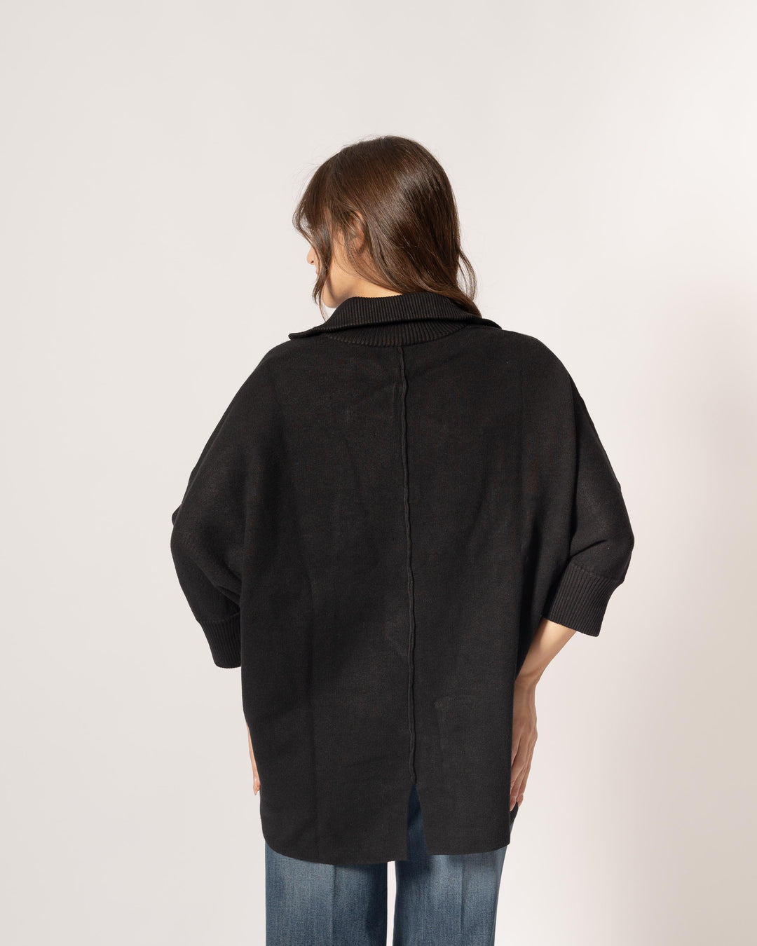 Cardigan polo nero 