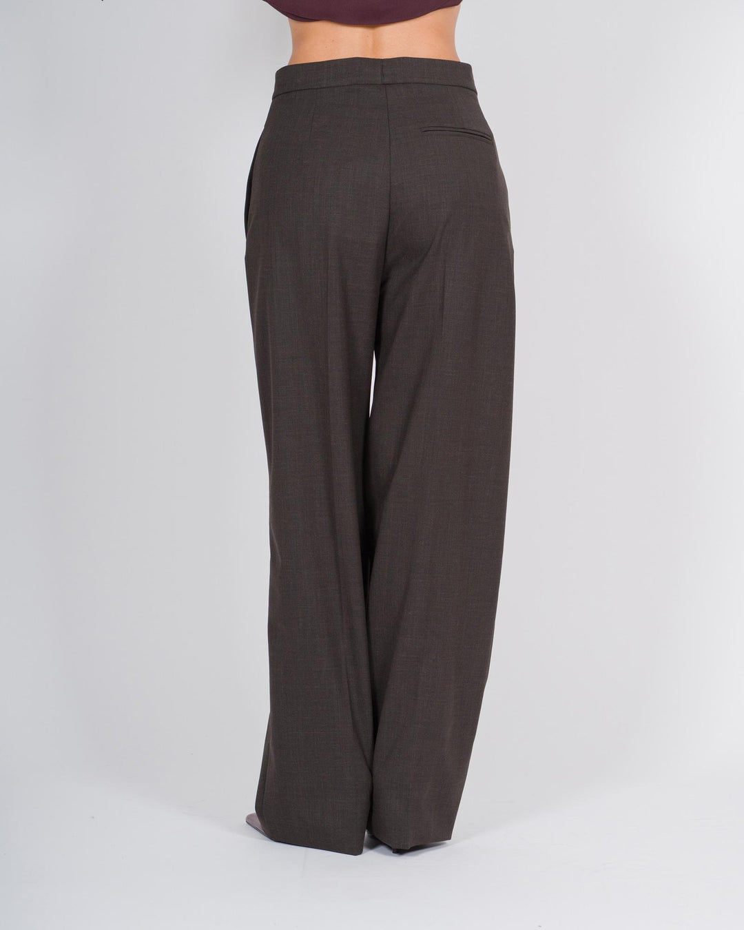 Pantaloni morbidi in lana marrone 