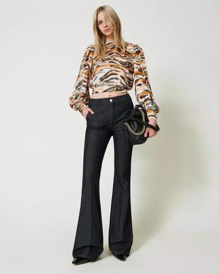 Blusa raso animalier<BR/> 