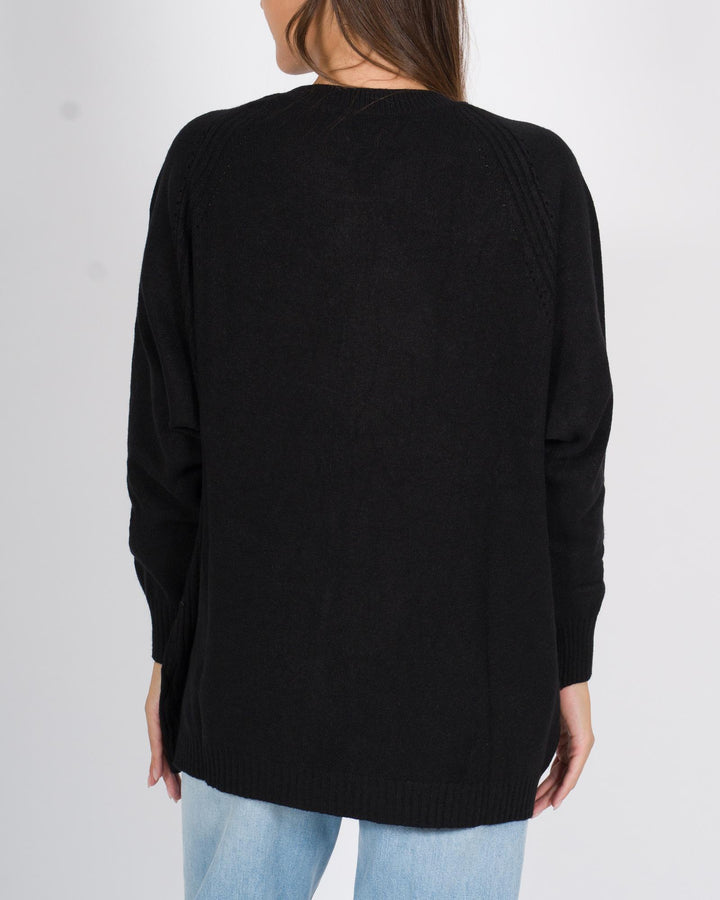 Maglia Over A coste Nero 