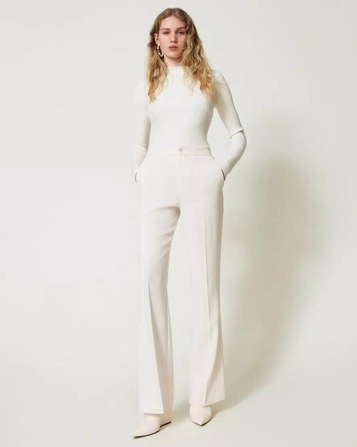 Pantaloni Zazmpa Spacchi Panna<BR/> 