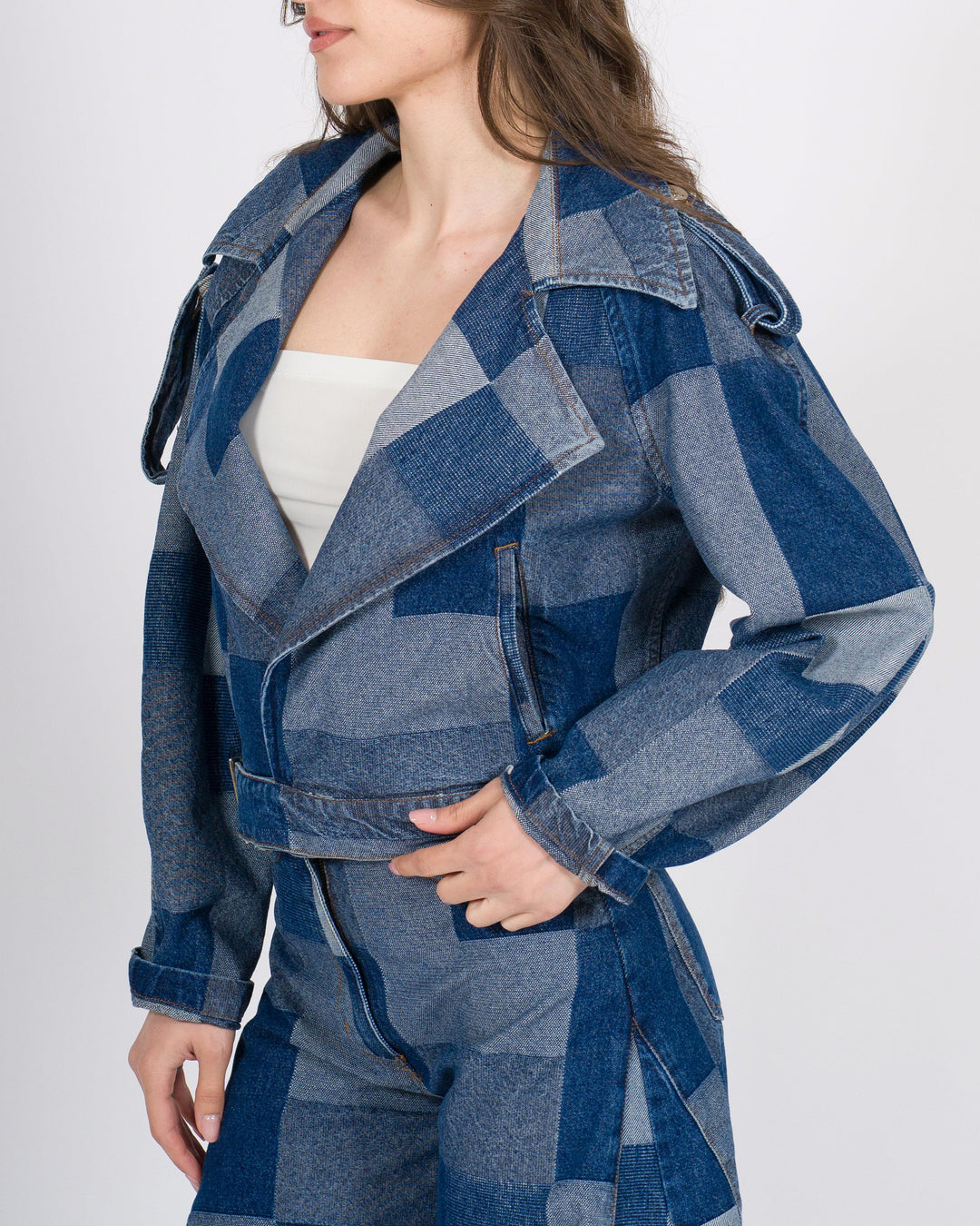 Chiodo Silence in Denim Patchwork 