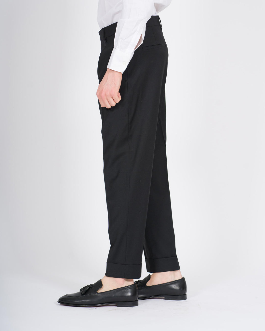 Pantalone Chiaia Misto Lana Nero 