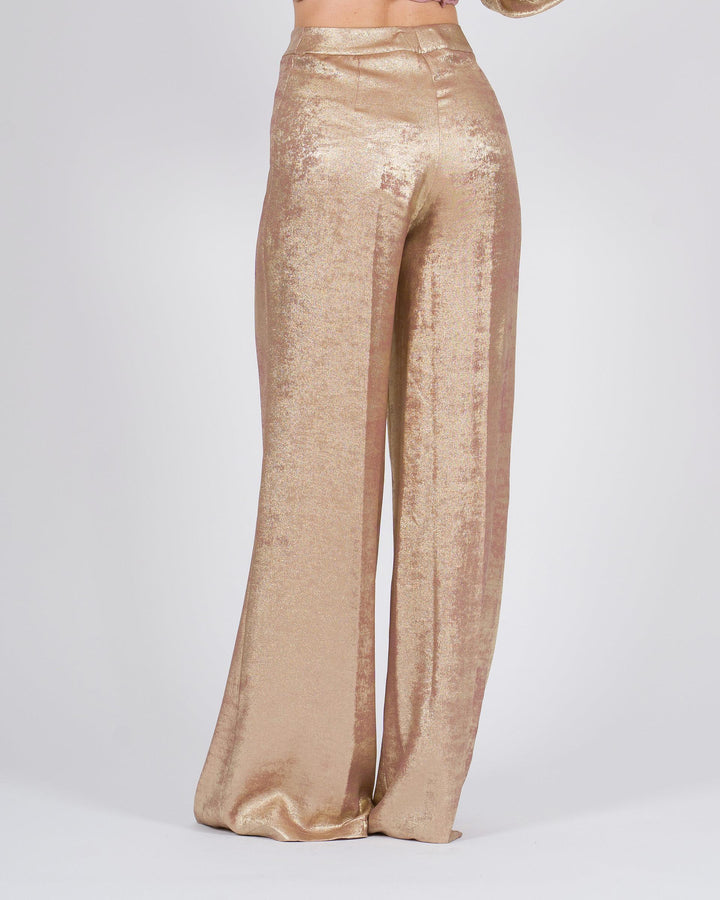 Pantalone palazzo placcato oro 