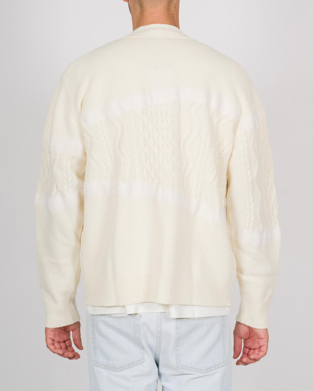 Cardigan lavorazione treccia panna 