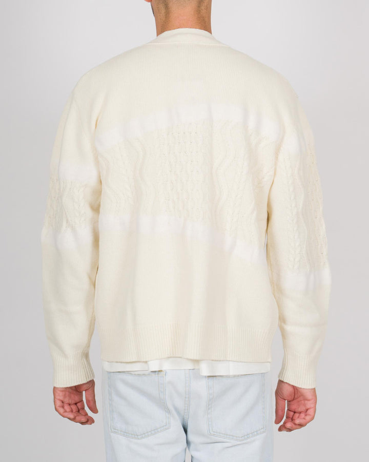 Cardigan lavorazione treccia panna 