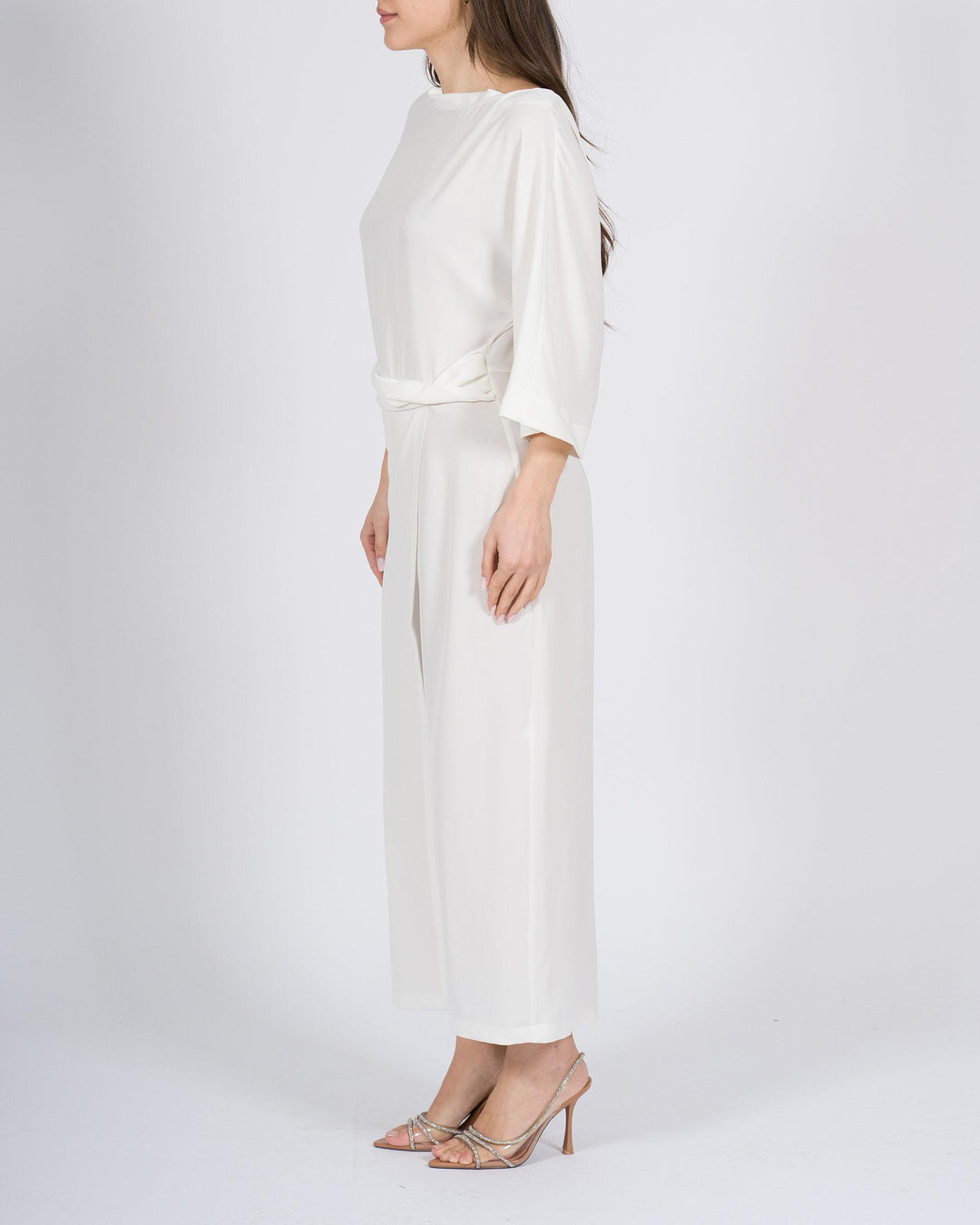 Abito MEIMEJ Longuette in Georgette con Drappeggio in Vita 
