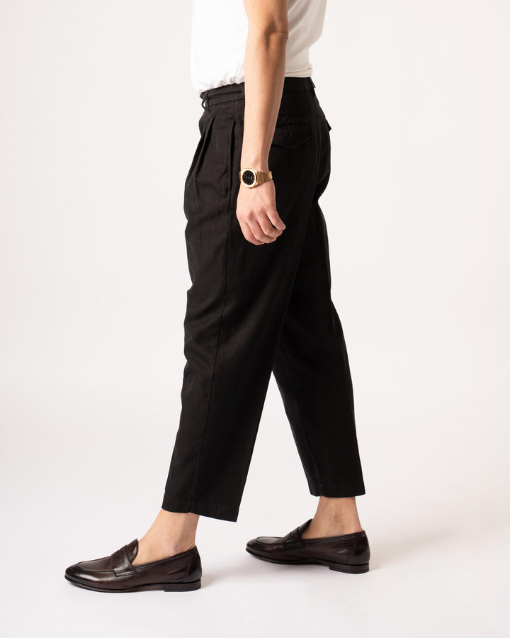Pantalone Doppia Pence Luca Nero 
