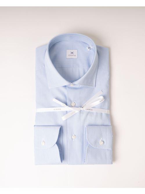 Camicia Millerighe Cotone Azzurra 