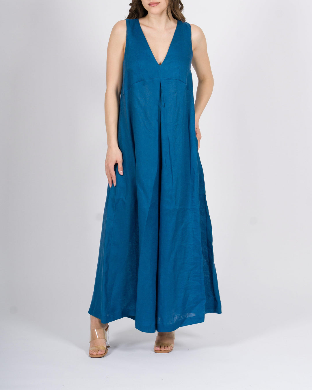 Maxi Tuta in Lino Meimeij azzurra 