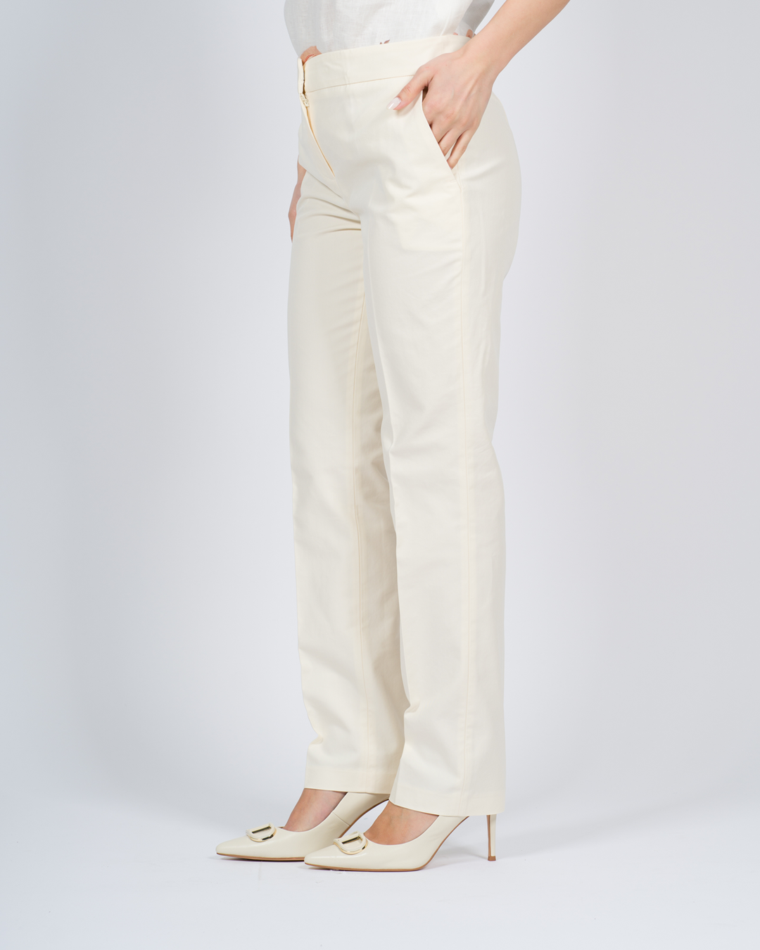 Pantalone dritto panna 