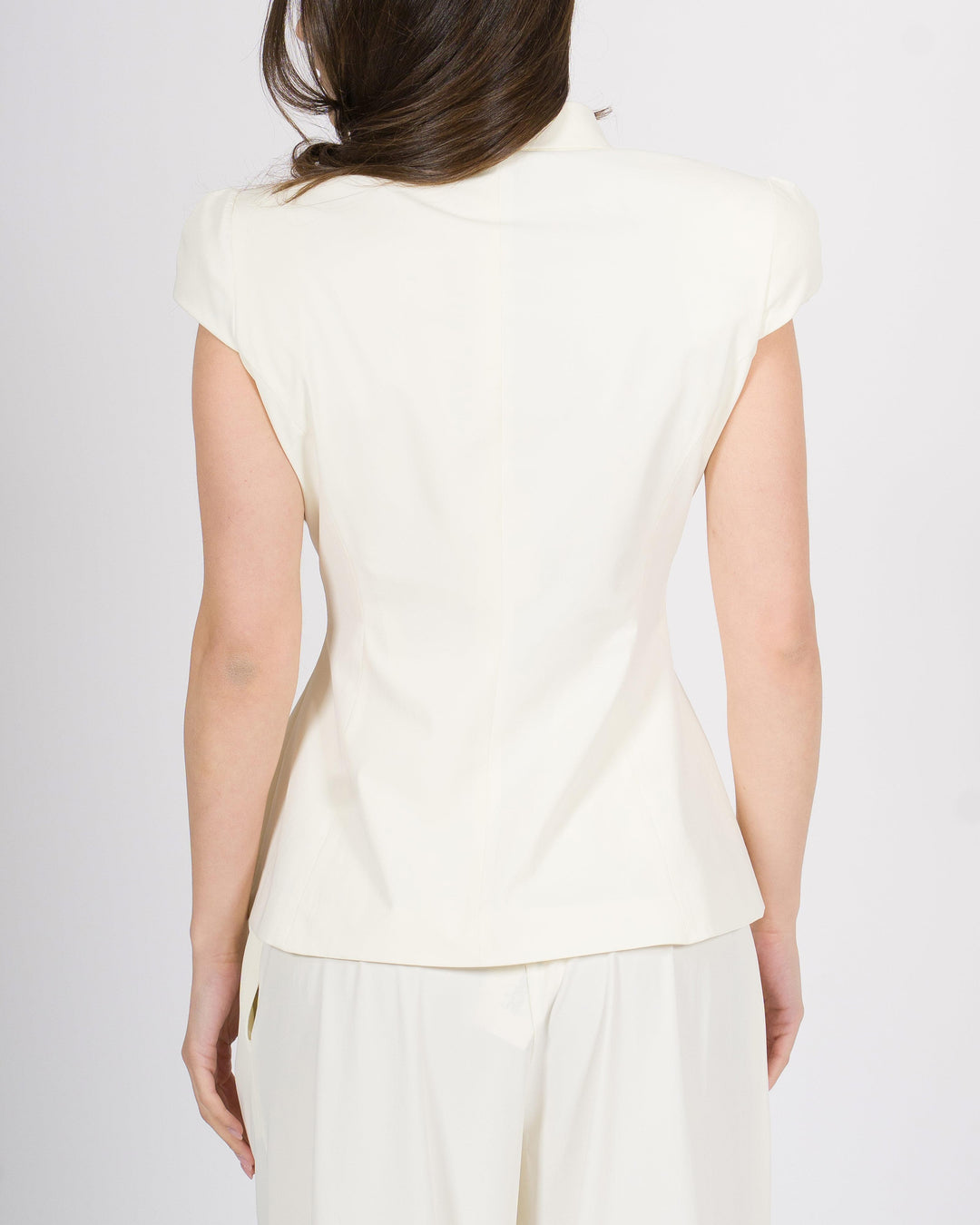 Giacca Silence bianca doppio petto slim fit in tessuto tecnico 